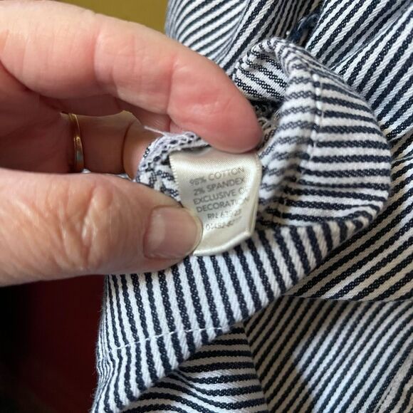 CJ Banks size 1X striped zip front jacket 98% cotton 2% spandex. - Picture 3 of 8